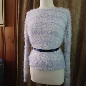 Apt. 9 Fuzzy purple sequin sweater